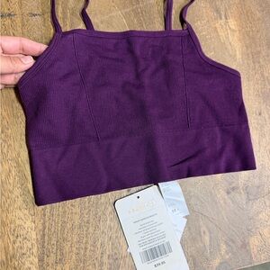 Fabletics Kinsley Seamless Bralette — Dark Eggplant, Size M, NWT
